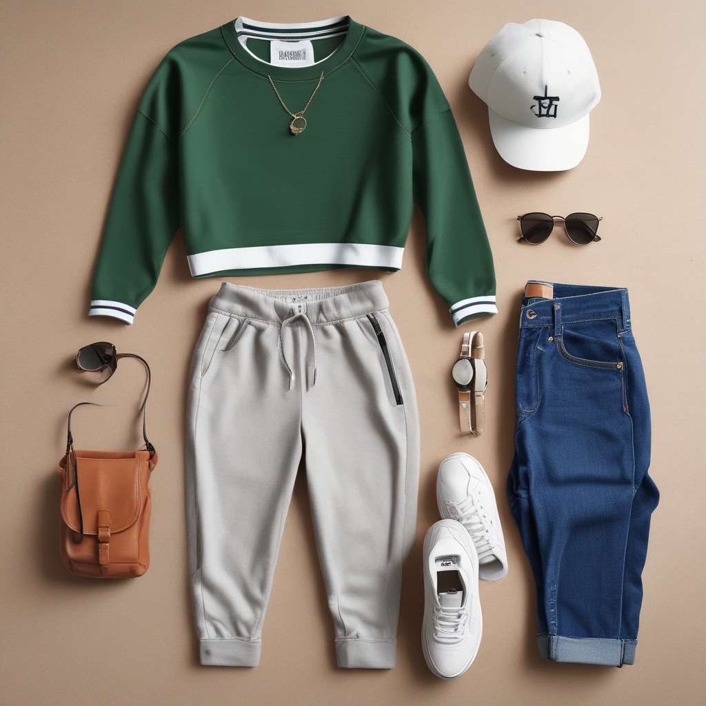 An outfit displaying a sporty style